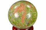 Polished Unakite Sphere - Canada #116139-1